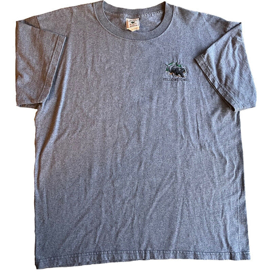 Vintage Green Brand Recycled Yellowstone National Park T Shirt Men's XL Blue USA - thriftgoblin