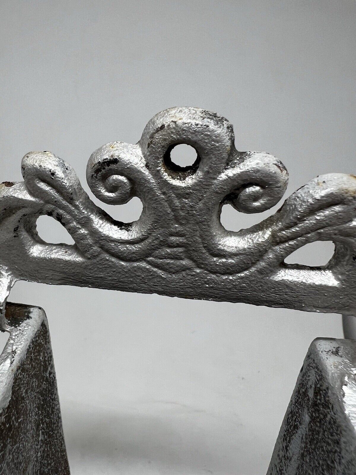 Vintage Heavy Cast Iron Black Fireplace Match Box Holder Wall Mount Fits Box - thriftgoblin
