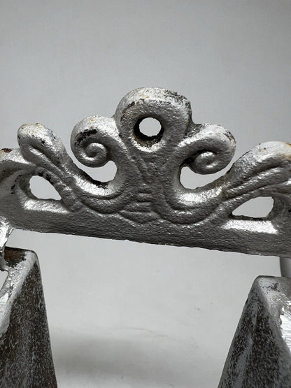 Vintage Heavy Cast Iron Black Fireplace Match Box Holder Wall Mount Fits Box - thriftgoblin