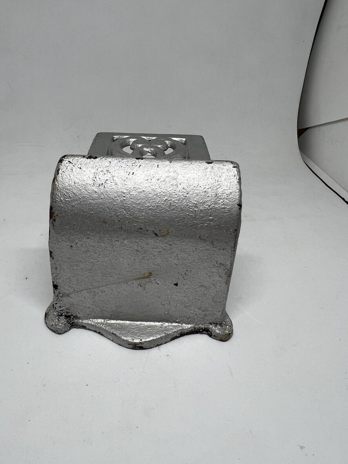 Vintage Heavy Cast Iron Black Fireplace Match Box Holder Wall Mount Fits Box - thriftgoblin