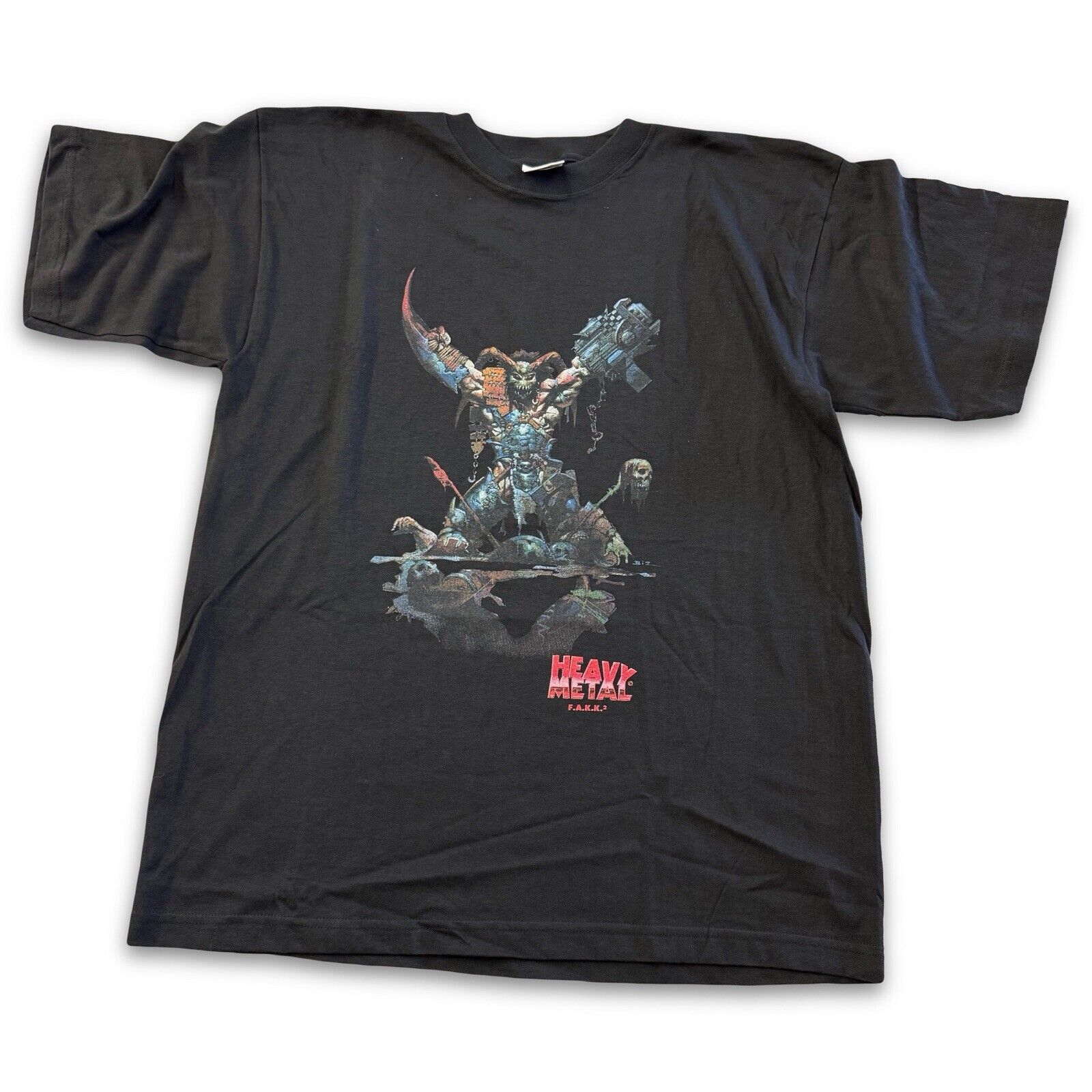 Vintage Heavy Metal FAKK 2 T-Shirt Comic Music Eye - Dye Tag Mens XL Graphic Top - thriftgoblin