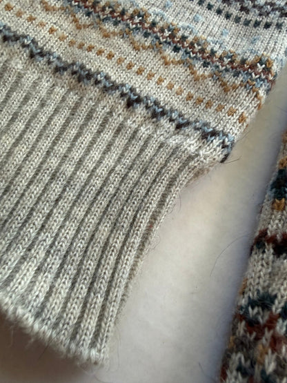 Vintage Lacoste Fair Isle Knit Sweater Made in France Size 6 Croc Embroidered - thriftgoblinTops