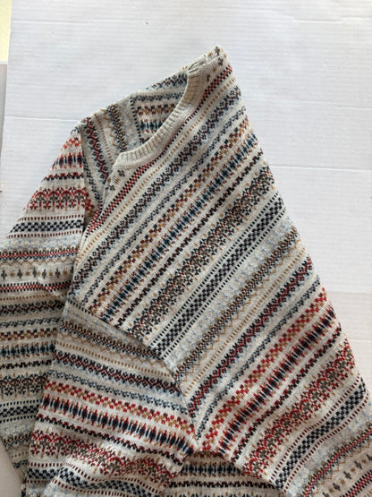 Vintage Lacoste Fair Isle Knit Sweater Made in France Size 6 Croc Embroidered - thriftgoblinTops
