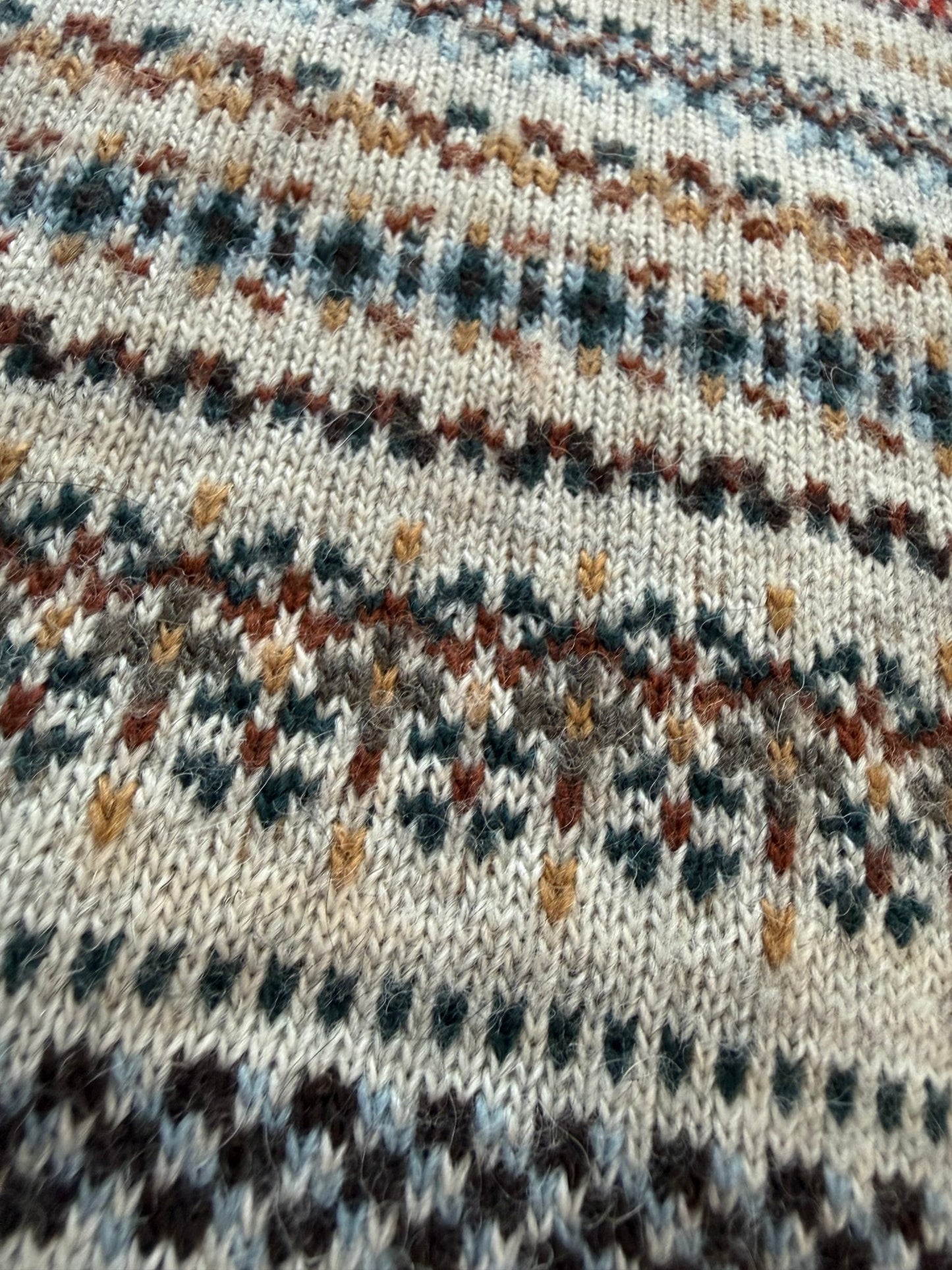 Vintage Lacoste Fair Isle Knit Sweater Made in France Size 6 Croc Embroidered - thriftgoblinTops