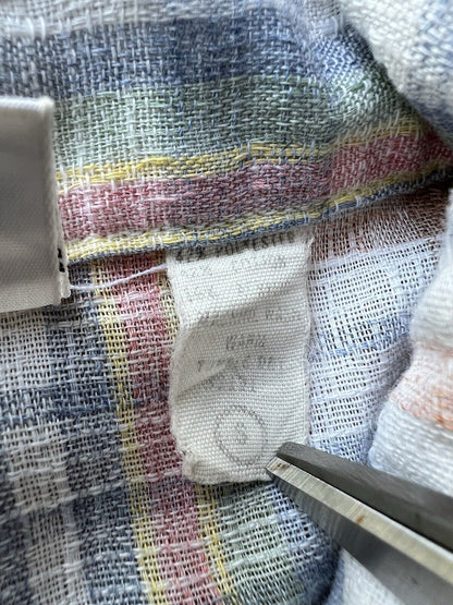 Vintage Meryvn’s Mens Collection Flannel White Thin Polyester Brown Letter 1970 - thriftgoblin