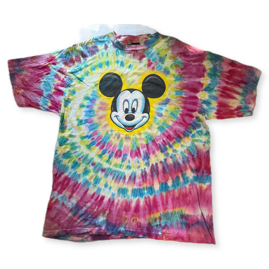Vintage Mickey Mouse Face Tie Dye Tee Mickey Unlimited L - Thrift GoblinT-Shirt