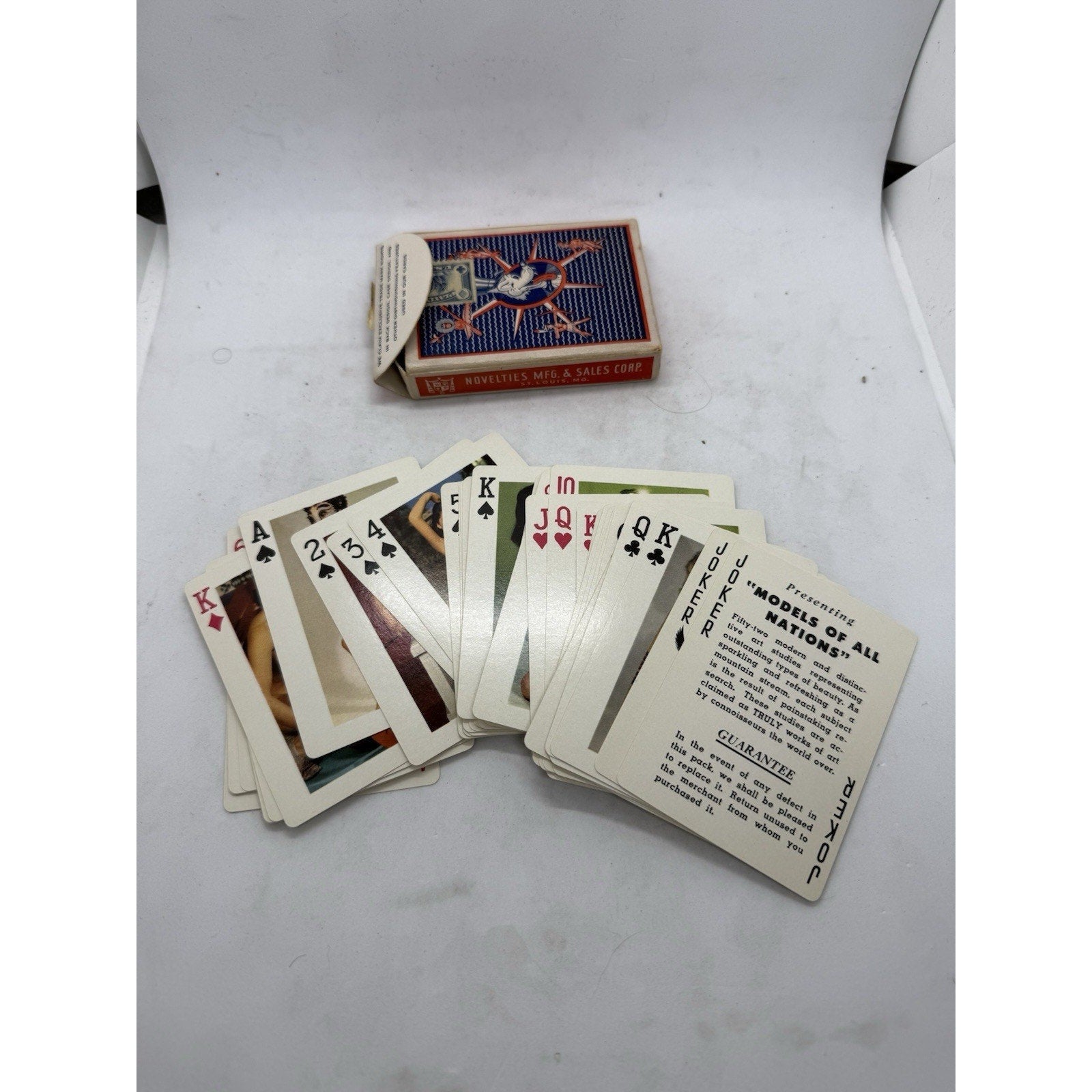 Vintage Models of All Nations Playing Cards Betty White Nude 9 of Hearts Lewd - thriftgoblin