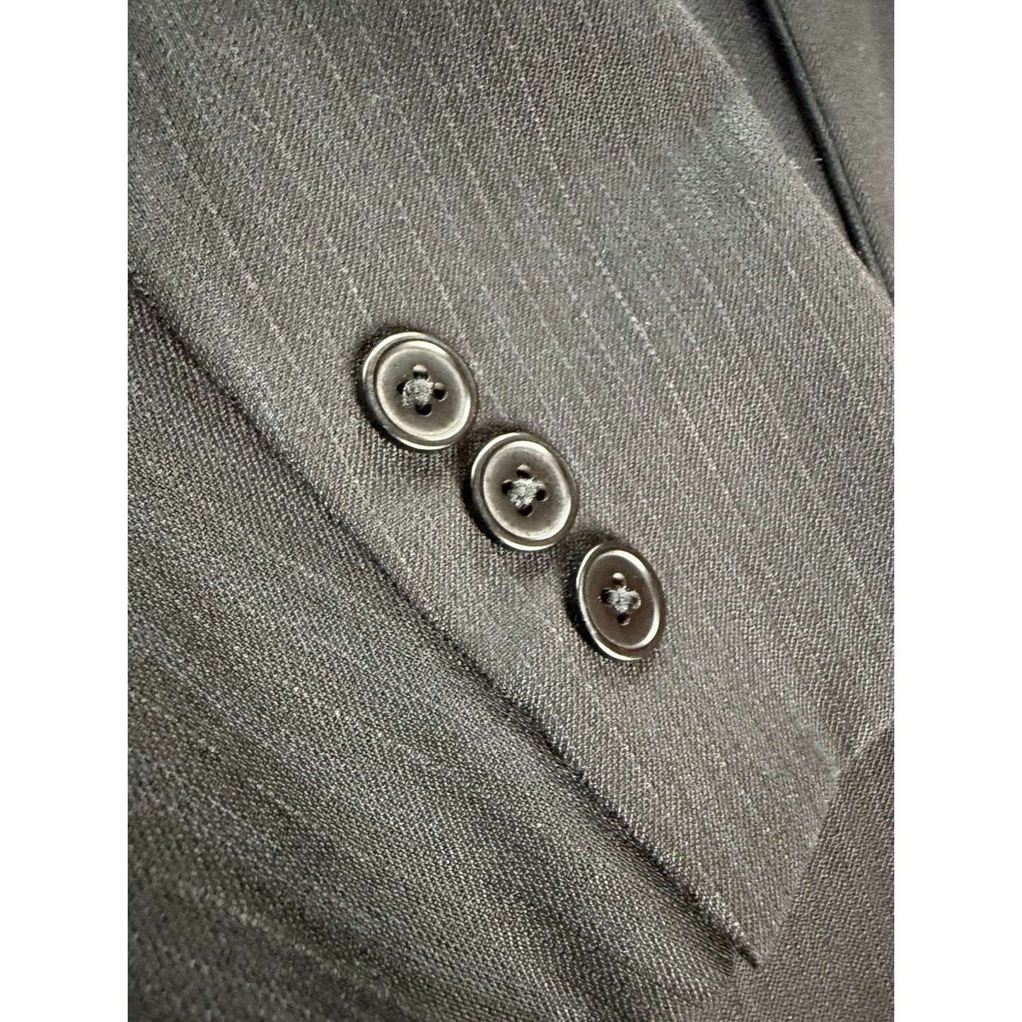 Vintage Monsieur by Givenchy Men’s 42 Long Charcoal Stripe Blazer Jacket Clean - thriftgoblin