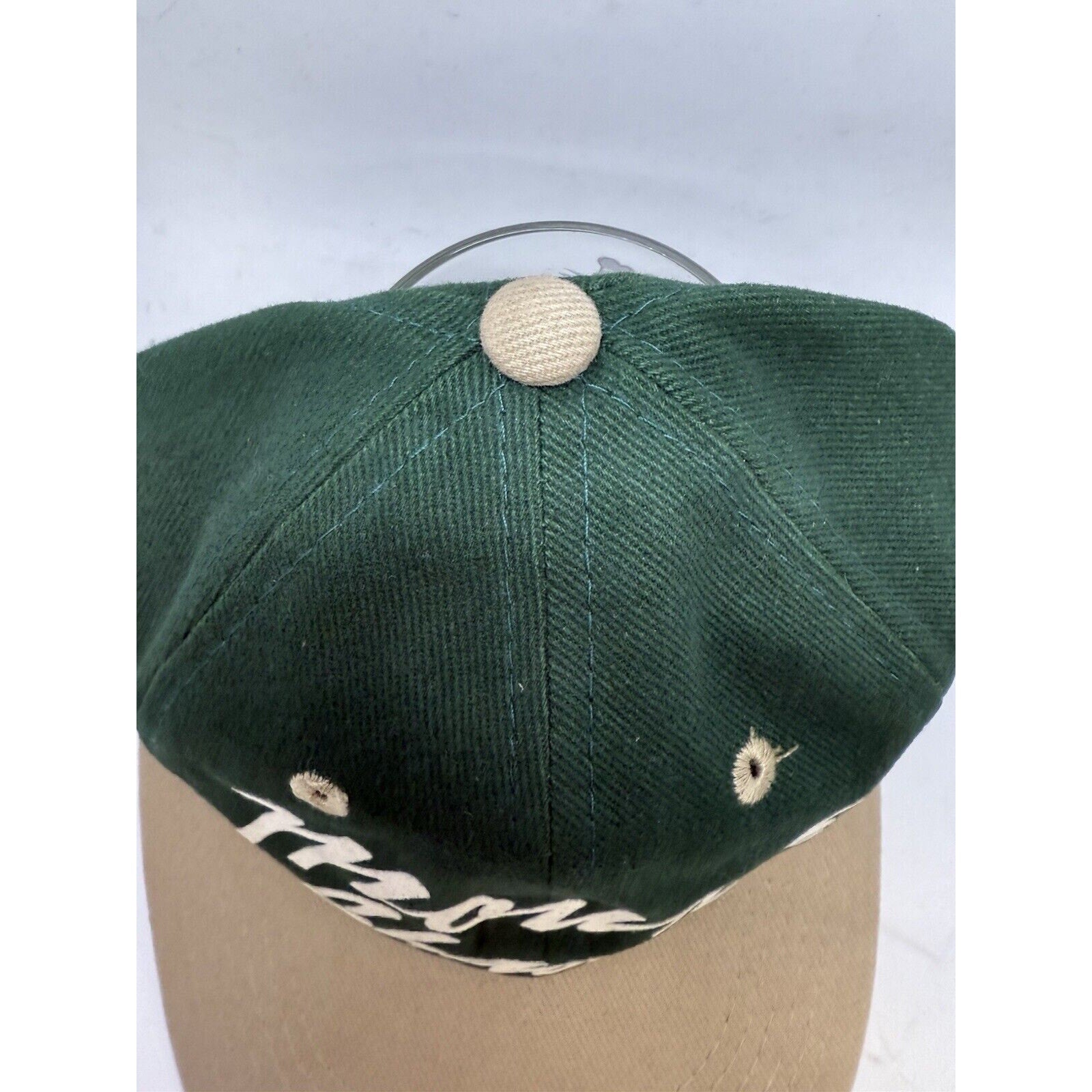 Vintage Mount Shasta Hat Forest Cap Souvenir Piece Att Headwear Camping Green - thriftgoblin