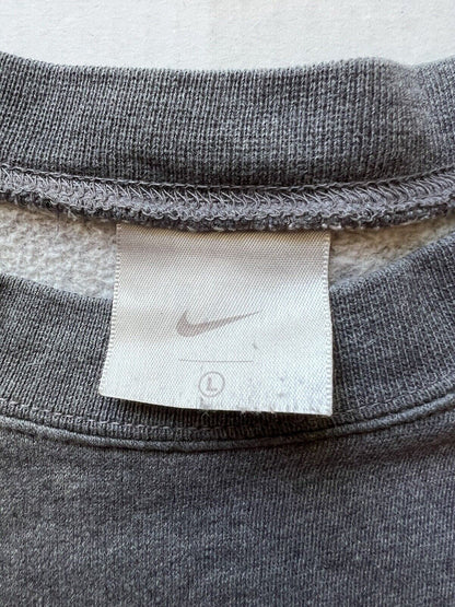 Vintage Nike Sweatshirt Men’s L Pullover Fleece Grey Activewear Y2K - thriftgoblin