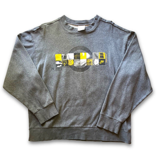 Vintage Nike Sweatshirt Men’s L Pullover Fleece Grey Activewear Y2K - thriftgoblin