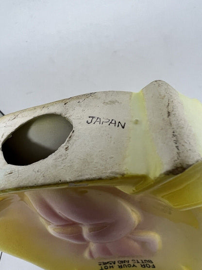Vintage Nude Lady Turn Me Over Yellow Ashtray For Your Hot Butts And Ashes JAPAN - thriftgoblin