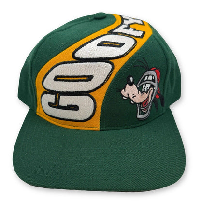 Vintage NWT Goofy Baseball Catchers Hat Co All Over Snapback Disney Green Yellow - thriftgoblinAccessory