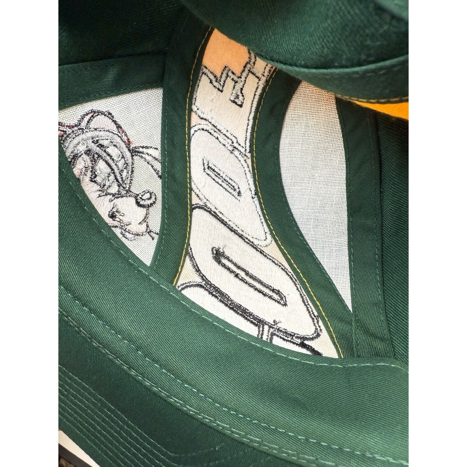 Vintage NWT Goofy Baseball Catchers Hat Co All Over Snapback Disney Green Yellow - thriftgoblinAccessory