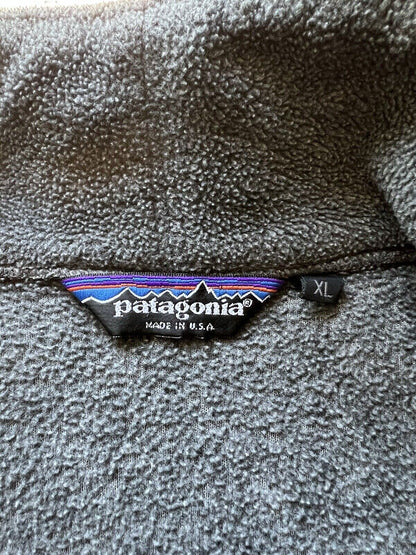 VINTAGE Patagonia Jacket Womens XL Grey Fleece Sweater Full Zip USA - thriftgoblin