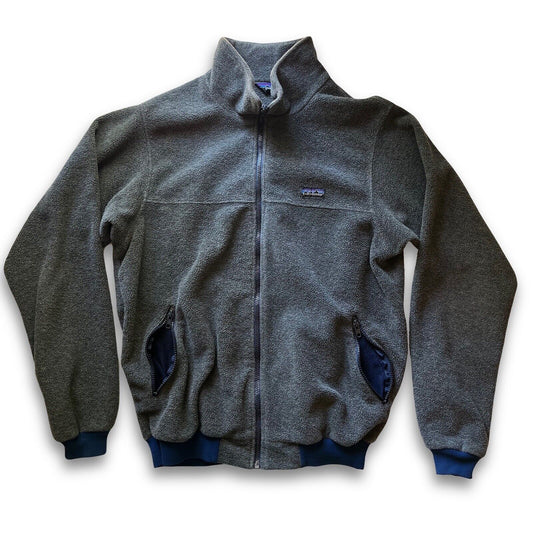 VINTAGE Patagonia Jacket Womens XL Grey Fleece Sweater Full Zip USA - thriftgoblin
