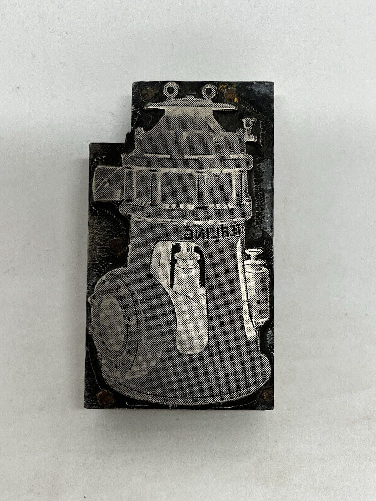 Vintage Printing Block “Sterling” Wood Stamp Metal Item Original Press Cube - thriftgoblin