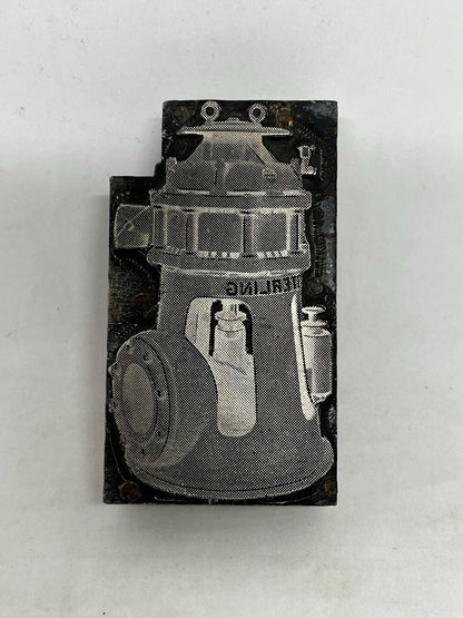 Vintage Printing Block “Sterling” Wood Stamp Metal Item Original Press Cube - thriftgoblin