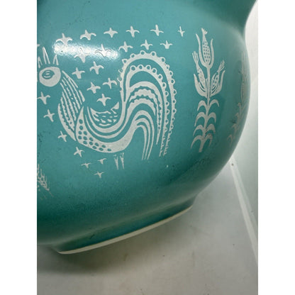 Vintage Pyrex Amish Butterprint Turquoise 444 Cinderella Mixing Bowl 4Qt USA - thriftgoblin