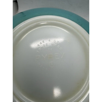 Vintage Pyrex Amish Butterprint Turquoise 444 Cinderella Mixing Bowl 4Qt USA - thriftgoblin