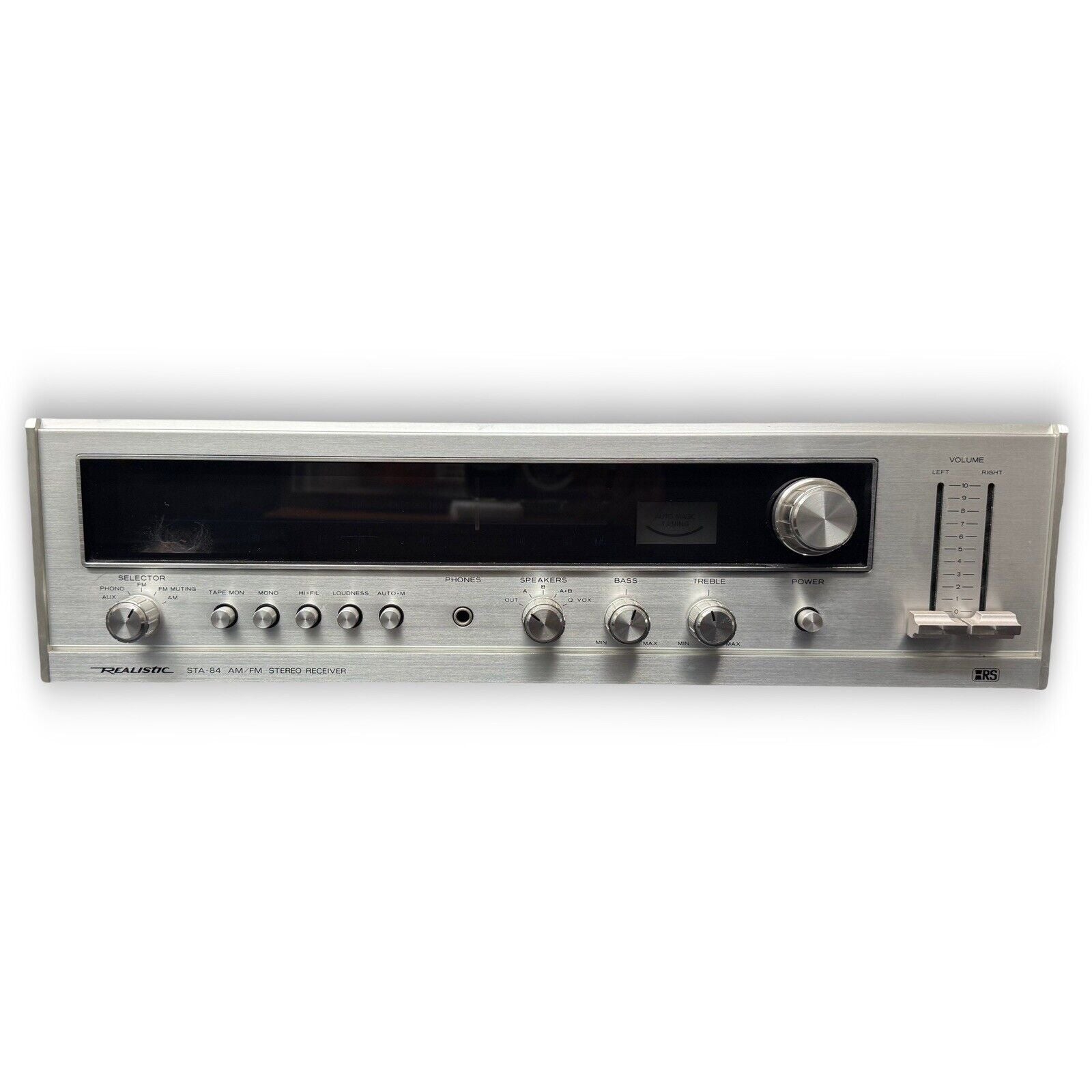 VINTAGE REALISTIC STA - 84 STEREO RECEIVER TESTED Turns On Beautiful Sound System - thriftgoblin