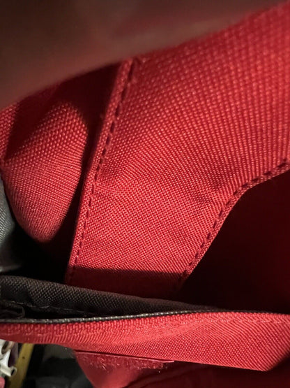 Vintage Red LACOSTE L71 Green Straps Medium MESSENGER BAG Casual 8 School Rare - thriftgoblin