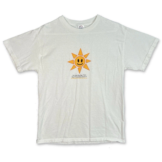 Vintage Smiley Sun “Ray of Sunshine” Lewd Comic Funny White Shirt M USA One Big - thriftgoblin