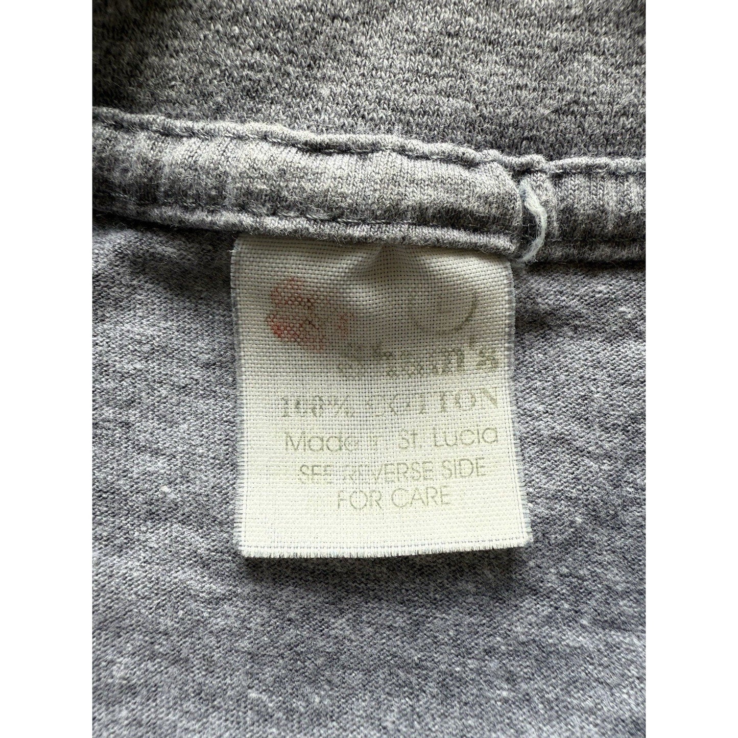 Vintage St Lucia Shirt Graphic Cartoon Boobs Fruit Tee Gray L Adult Humor Sex - thriftgoblin