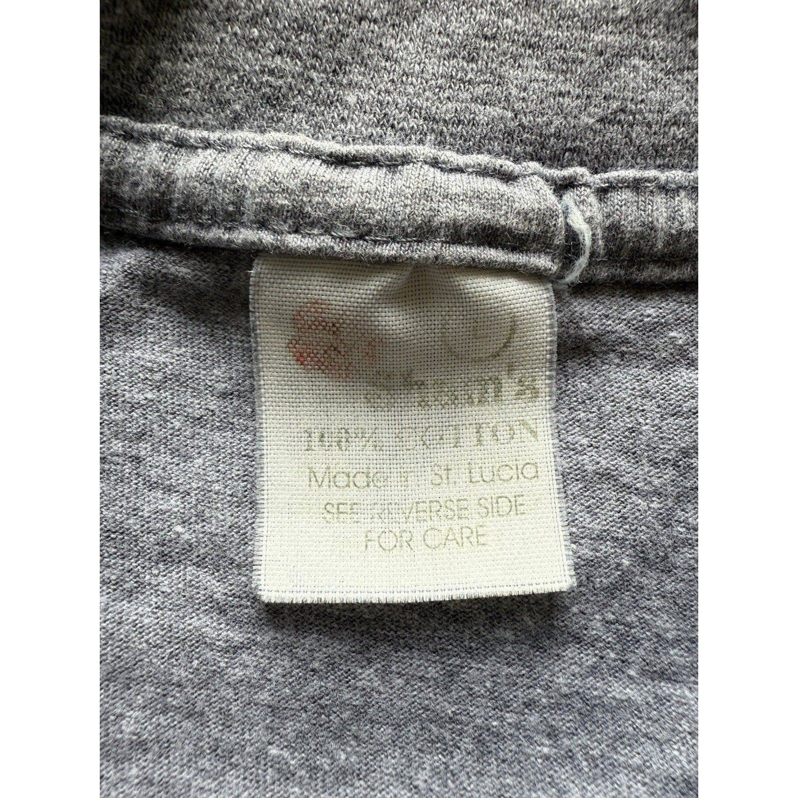 Vintage St Lucia Shirt Graphic Cartoon Boobs Fruit Tee Gray L Adult Humor Sex - thriftgoblin
