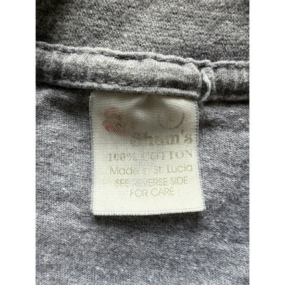 Vintage St Lucia Shirt Graphic Cartoon Boobs Fruit Tee Gray L Adult Humor Sex - thriftgoblin