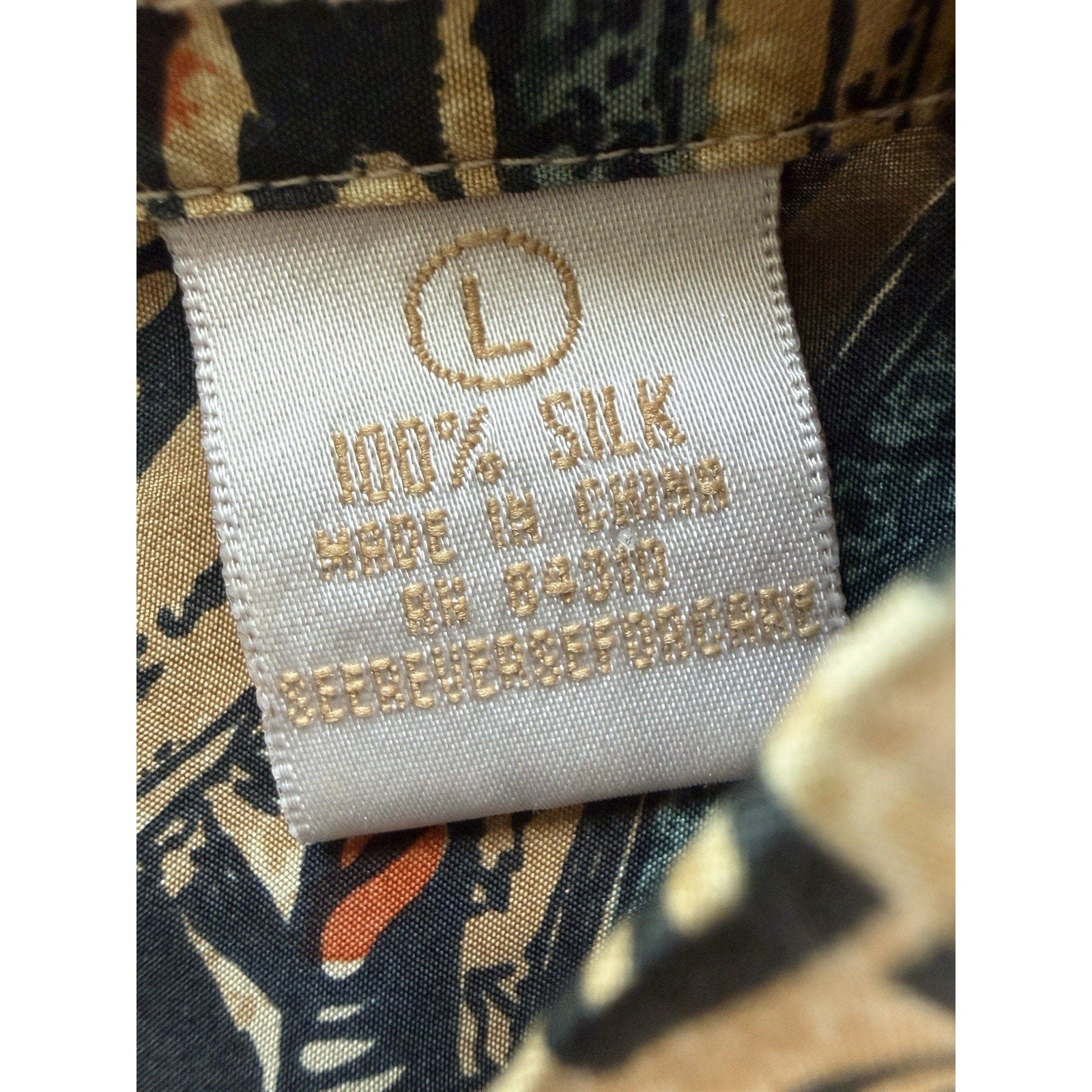 Vintage Summa Silk Long Sleeve Shirt Size Large Nautical Novelty Print 100% Silk - thriftgoblin