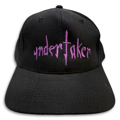 Vintage Undertaker Hat WWF Wrestling Rest In Peace Black KC Tag Snapback Cap - thriftgoblin
