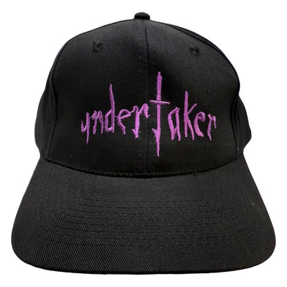 Vintage Undertaker Hat WWF Wrestling Rest In Peace Black KC Tag Snapback Cap - thriftgoblin