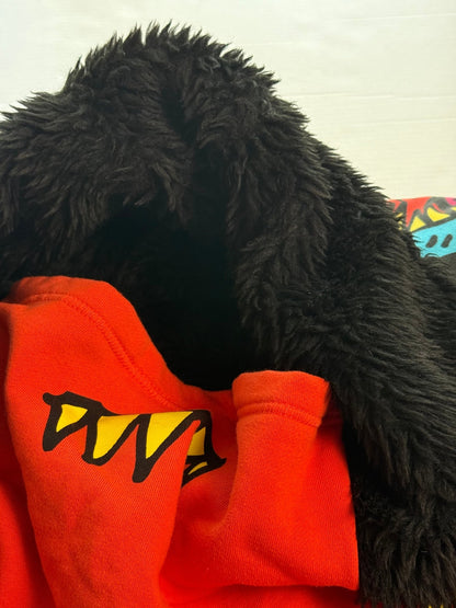 Volcom Big Monster Basic Zip Hoodie All Over Print Sherpa Lined XXL Skate Y2K - thriftgoblinTops
