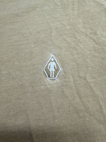 Volcom x Girl Skateboards Deadly Girl Collab Long Sleeve T-Shirt Tee Tan L - thriftgoblin