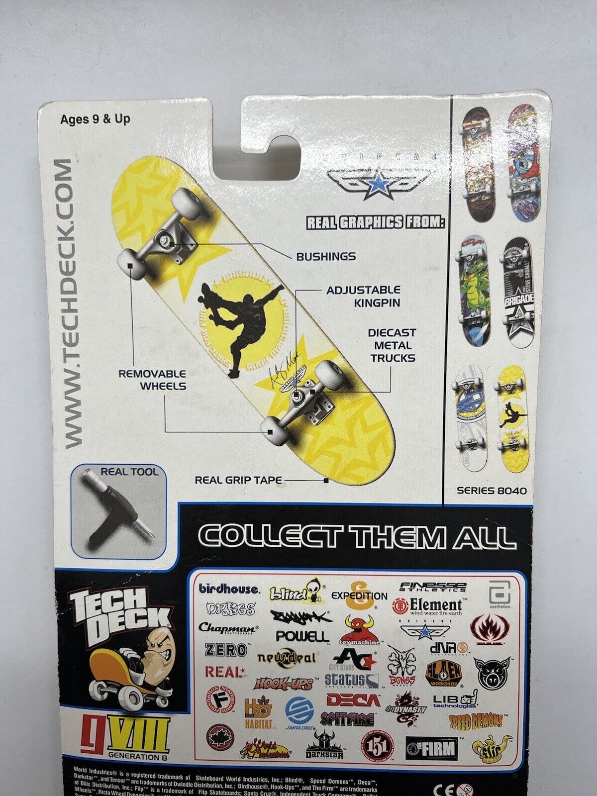 VTG 2001 X - Concepts Tech Deck Fingerboard 96mm BRIGADE GVIII NEW RARE 8046 - thriftgoblin