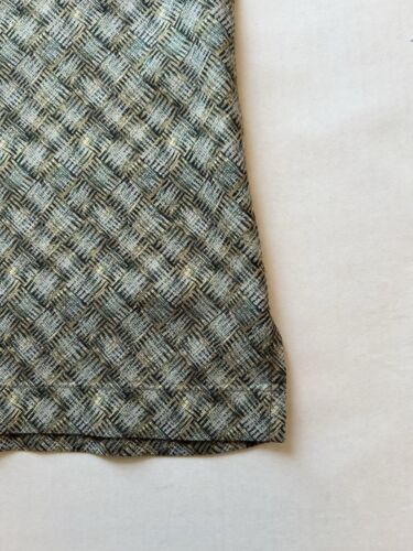 VTG Burma Bibas 100% Silk Short Sleeve Button Up Shirt Beige Geometric Hash Med - thriftgoblin