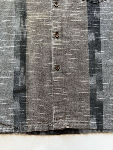 VTG East Winds Trading Co Cotton Wear Mens Button Up Brown Medium Ikat Pattern - thriftgoblin