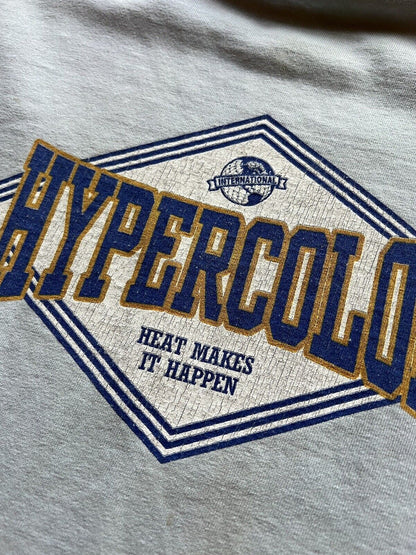 Vtg Hypercolor Generra Shirt Logo Blue Heat Makes It Happen Mens Color Changing - thriftgoblin