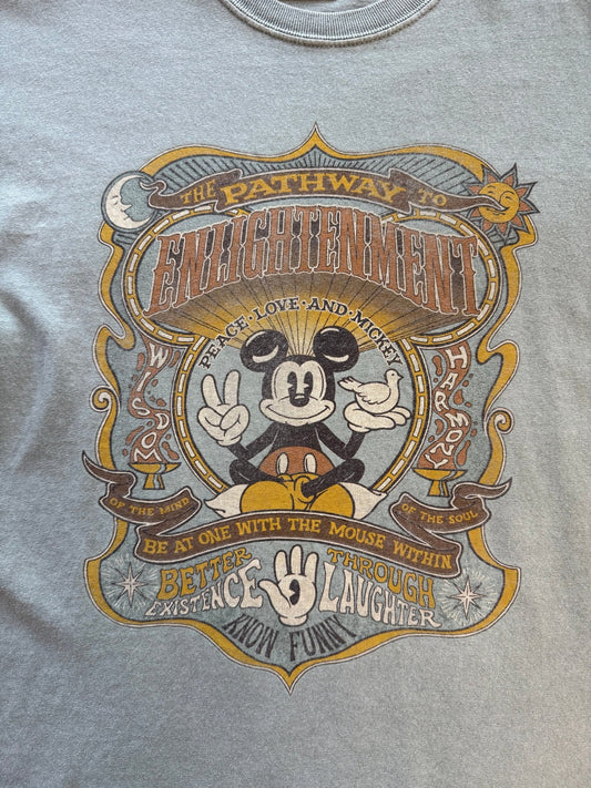 Walt Disney World Mickey Mouse Pathway to Enlightenment Tee Sage Green M - thriftgoblinTee