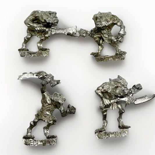 West Wind Werewolf Metal Miniatures x4 Horror Gothic 28mm Wargame Figures - thriftgoblin