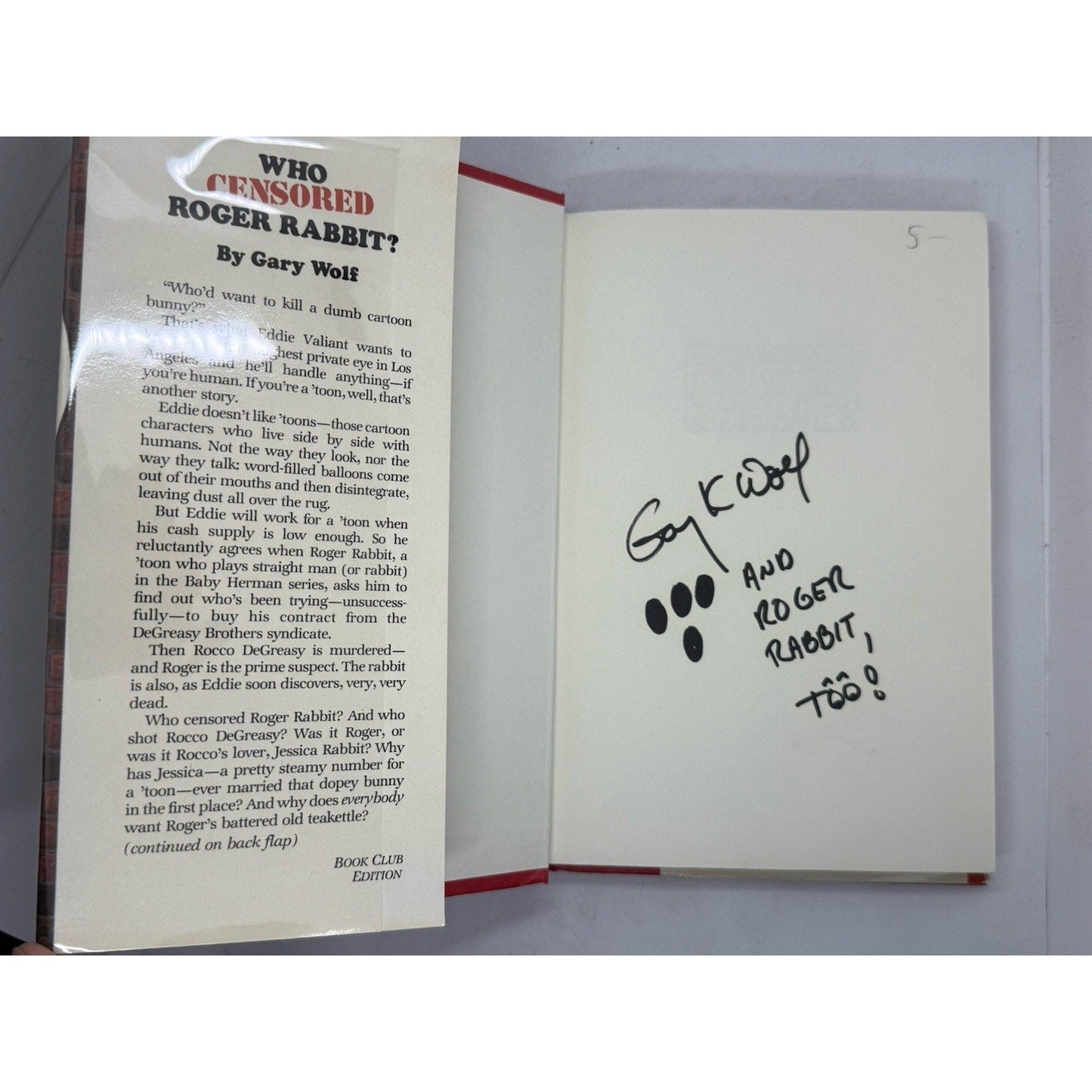 Who Censored Roger Rabbit? by Gary K. Wolf Signed 1981 Book Club Edition HC/DJ - thriftgoblin