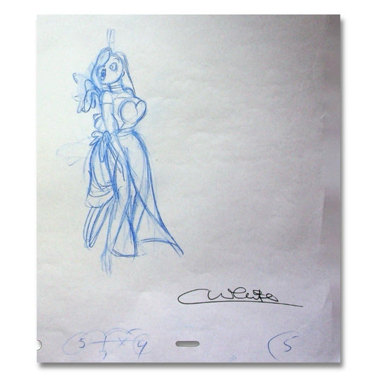 Who Framed Roger Rabbit 1988 Production Signed Colin Hand - Drawn Pencil WC - thriftgoblin