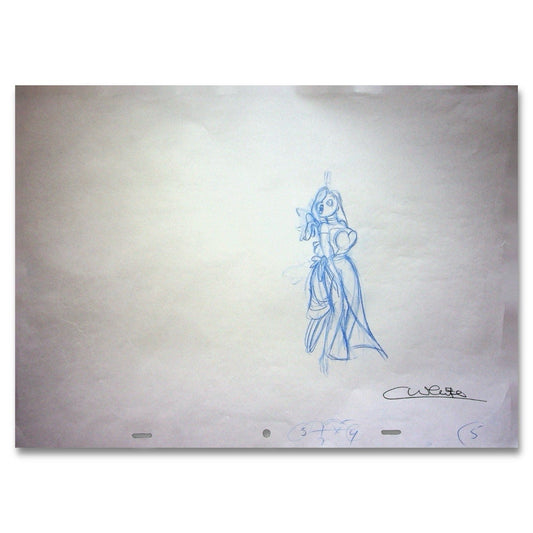 Who Framed Roger Rabbit 1988 Production Signed Colin Hand - Drawn Pencil WC - thriftgoblin