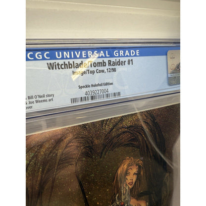 Witchblade Tomb Raider 1 CGC 9.6 Speckle Holofoil 1998 Top Cow Rare Comic Image - thriftgoblin