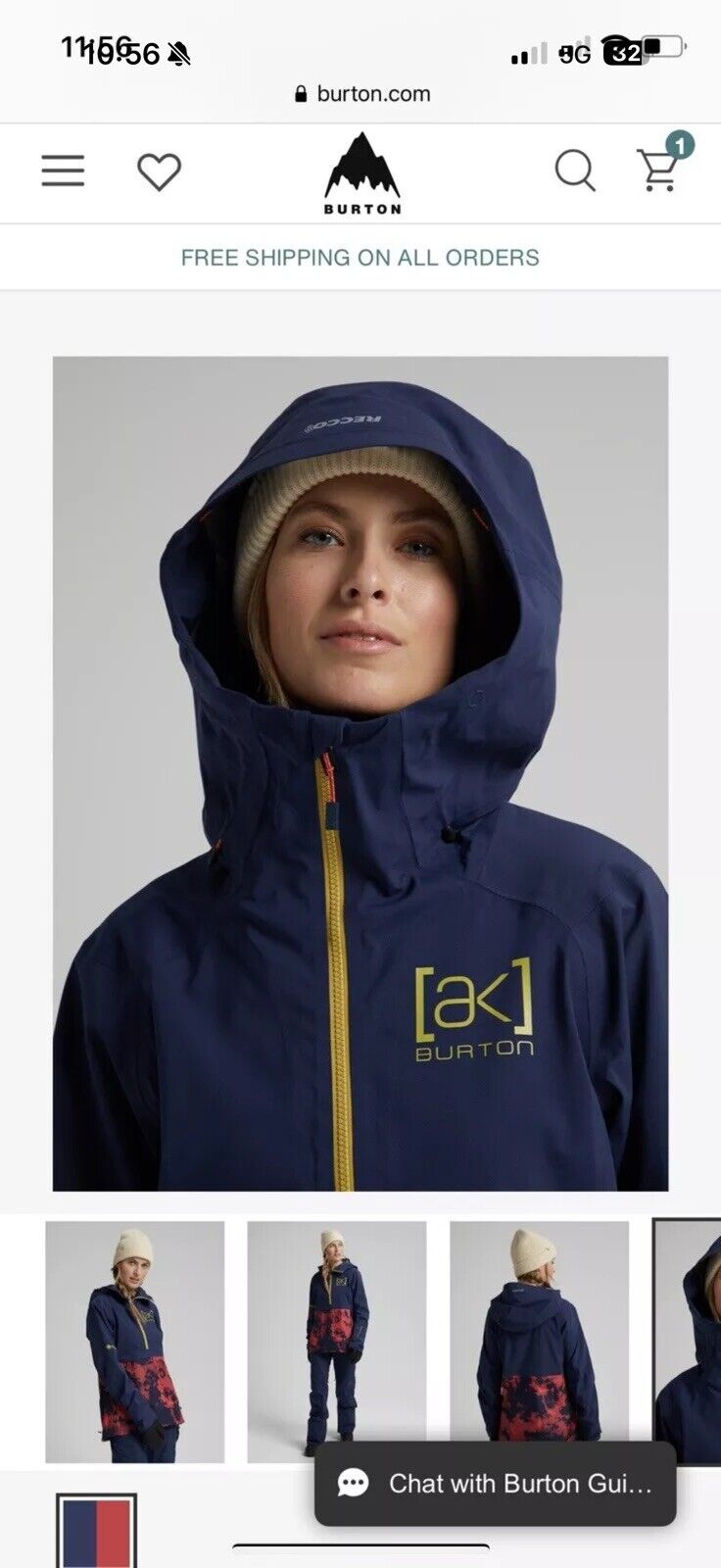 Women's Snowboarding Burton [ak] GORE‑TEX 3L Kimmy Anorak Waterproof Jacket Ski - thriftgoblin