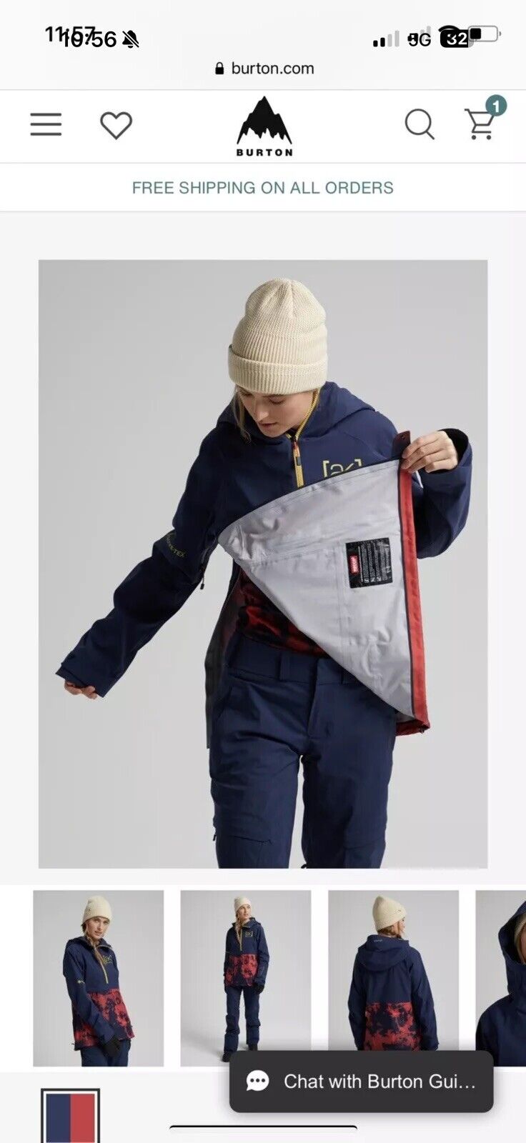 Women's Snowboarding Burton [ak] GORE‑TEX 3L Kimmy Anorak Waterproof Jacket Ski - thriftgoblin