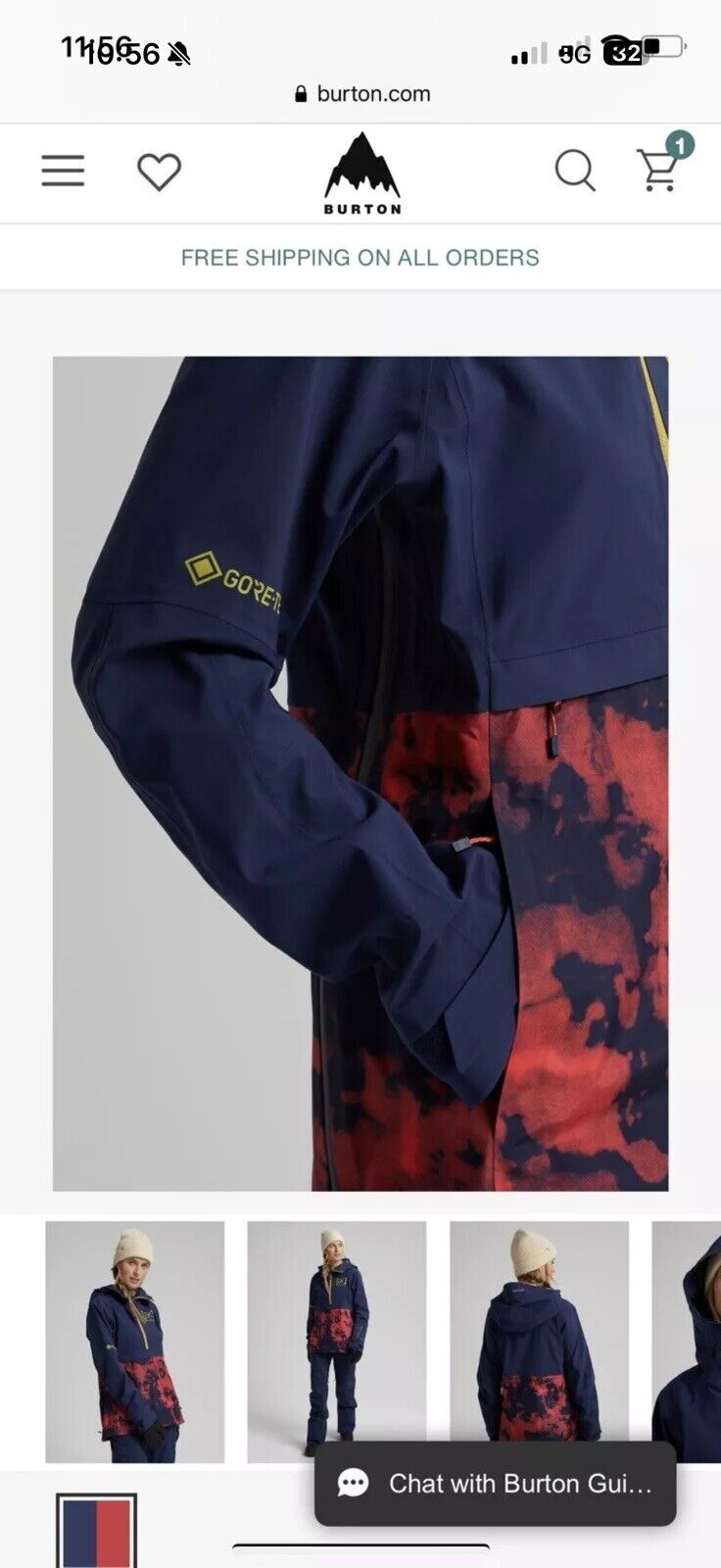 Women's Snowboarding Burton [ak] GORE‑TEX 3L Kimmy Anorak Waterproof Jacket Ski - thriftgoblin