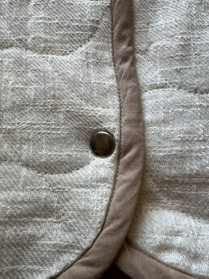 World Market Cream Quilted Button Up Jacket Womens One Size. Fall Collection. - thriftgoblin