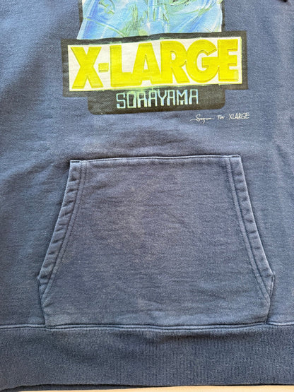 X-LARGE x Hajime Sorayama Chrome Gorilla OG Logo Pullover Hoodie Black Size S - Thrift GoblinHoodie